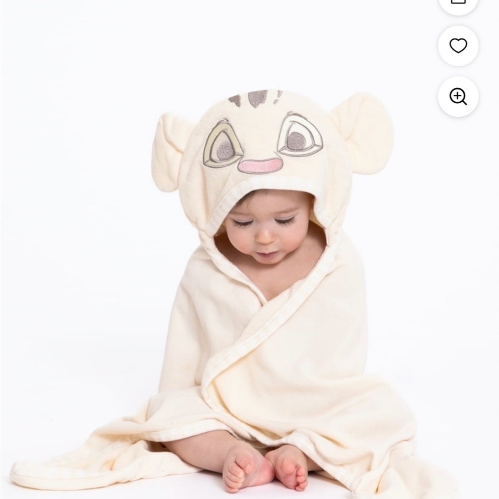 NEW Disney Lion King Baby Hooded Towel & 3 Washcloths • Layette Set - Picture 4 of 8